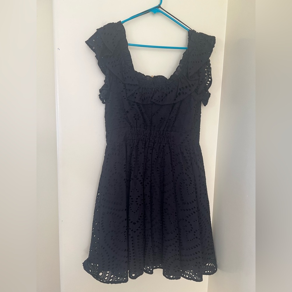 Black Eyelet Ruffle Dress - Picture 5 of 5